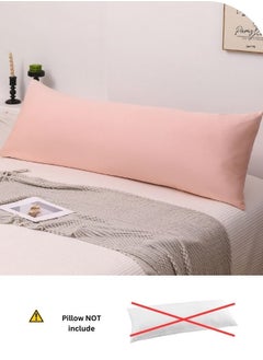 LUNA Home 1 Piece Long Body Pillow Case, Plain Peach Color.  - Image 4