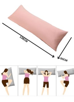 LUNA Home 1 Piece Long Body Pillow Case, Plain Peach Color.  - Image 5