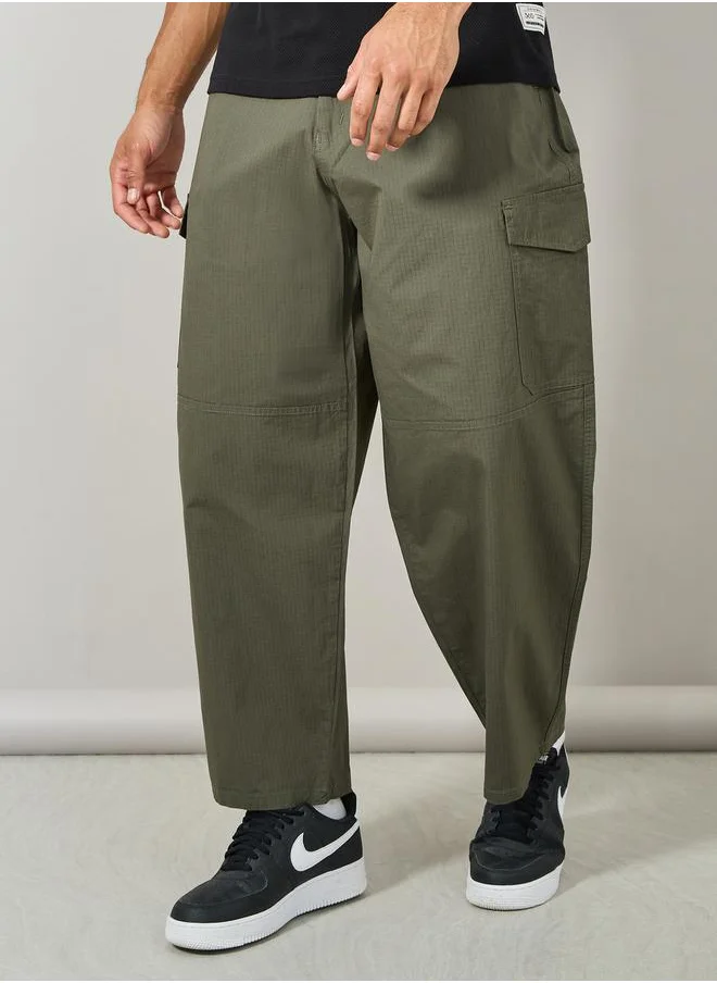 ستايلي Wide Leg Rip Stop Cargo Trouser