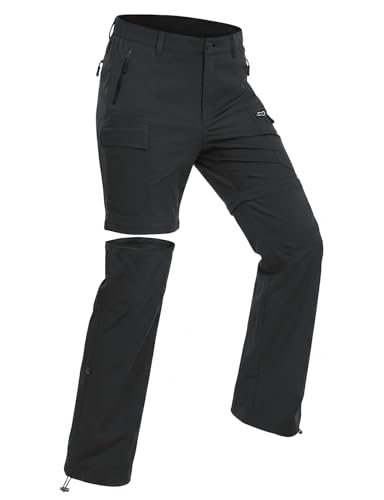 Wespornow Women's-Hiking-Pants Convertible-Zip-Off-Quick-Dry-Pants for Cargo, Camping, Travel, Outdoor, Fishing, Safari (Black, Medium) - Image 1