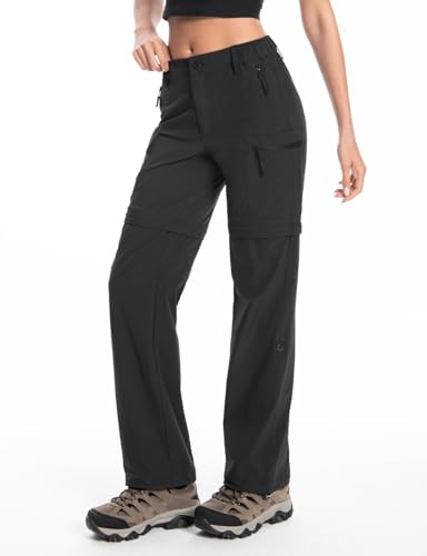 Wespornow Women's-Hiking-Pants Convertible-Zip-Off-Quick-Dry-Pants for Cargo, Camping, Travel, Outdoor, Fishing, Safari (Black, Medium) - Image 2