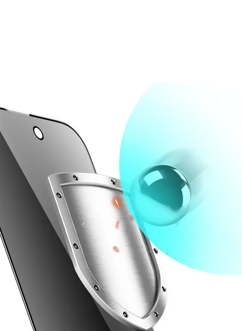 GREEN LION iPhone 14 Pro Max Screen Protector 9H Steve Privacy Full Glass for iPhone 14 Pro Max ( 6.1" ) - Black - Image 4