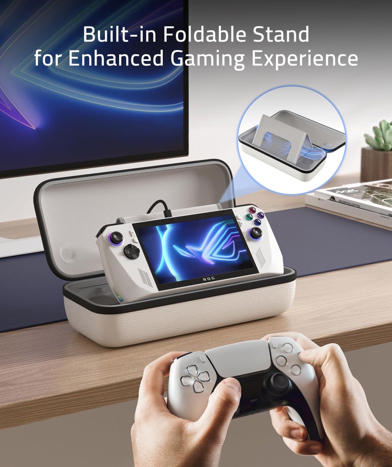Syntech حقيبة حمل صلبة من سينتيك متوافقة مع وحدة تحكم ASUS ROG Ally/ROG Ally X والإكسسوارات، حقيبة محمولة للسفر لتخزين ودعم، حقيبة واقية من EVA ضد الصدمات بسعة كبيرة - Image 4