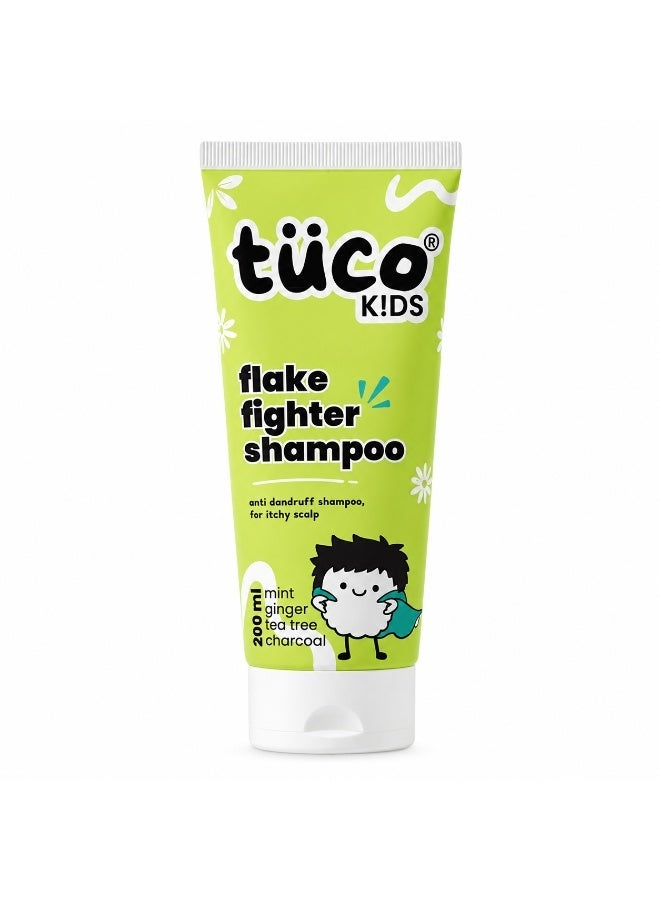 TuCo شامبو TuCo Kids المضاد للقشرة بخلاصة الغلطرية (Wintergreen) والنعناع والفحم النشط | لفروة الرأس المسببة للحكة والشعر الخشن | درجة حموضة 5.5، نباتي، ولا يسبب حرقان العينين | للأعمار 2-5 و4-10 و10-15 سنة | 200 مل - Image 1