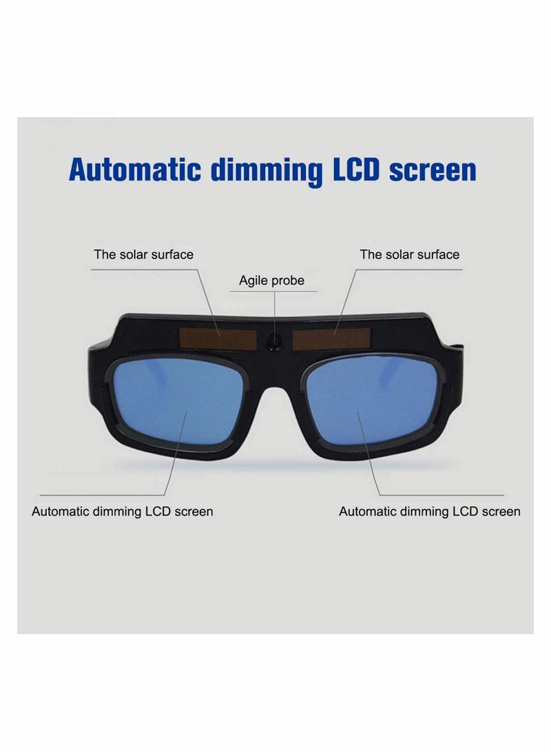 نظارات لحماية اللحام، نظارات أمان ذاتية التعتيم بالطاقة الشمسية، خوذة تغطية الوجه لنظارات اللحام، عدسات كمبيوتر احترافية لحماية العين أثناء اللحام - Image 3