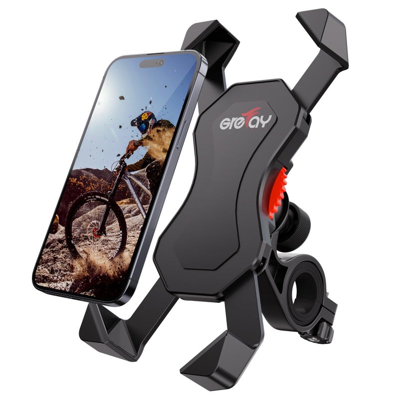 Grefay Bike Phone Holder, Motorcycle Phone Holder with Handlebar Clamp for Bicycle, Suitable with iPhone 16 15 14 Pro Max Plus/13 12 11 Pro Max Mini, XS XR X, SE/3.5-6.5 Inch Smartphone, 360 Rotatable - Image 1