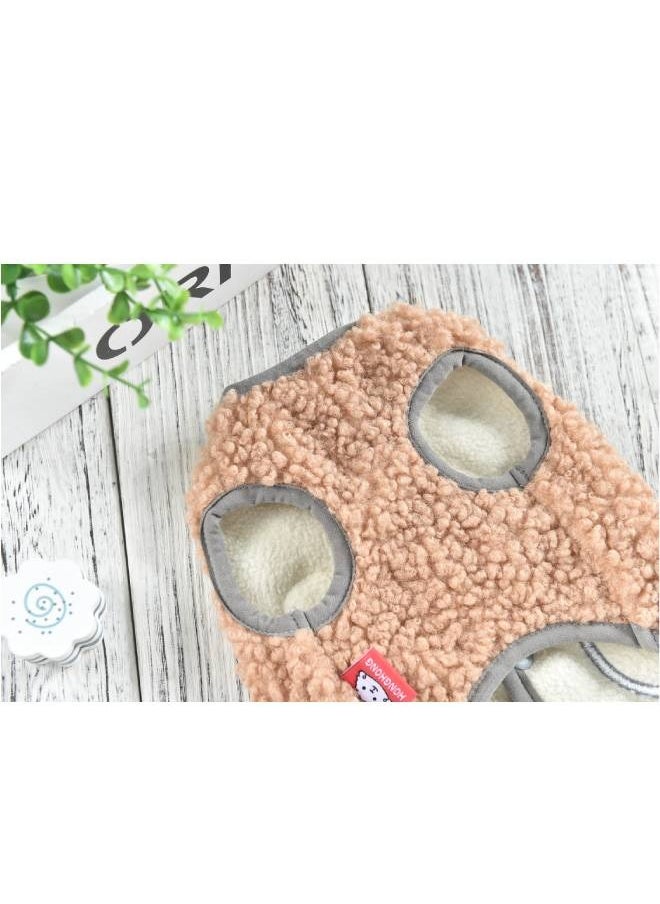 Generic - Hong pet plush vest coat for pets coffee color large - Image 1