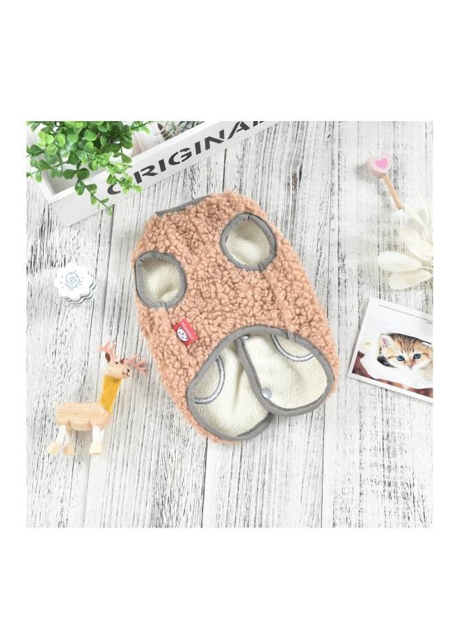 Generic - Hong pet plush vest coat for pets coffee color large - Image 1