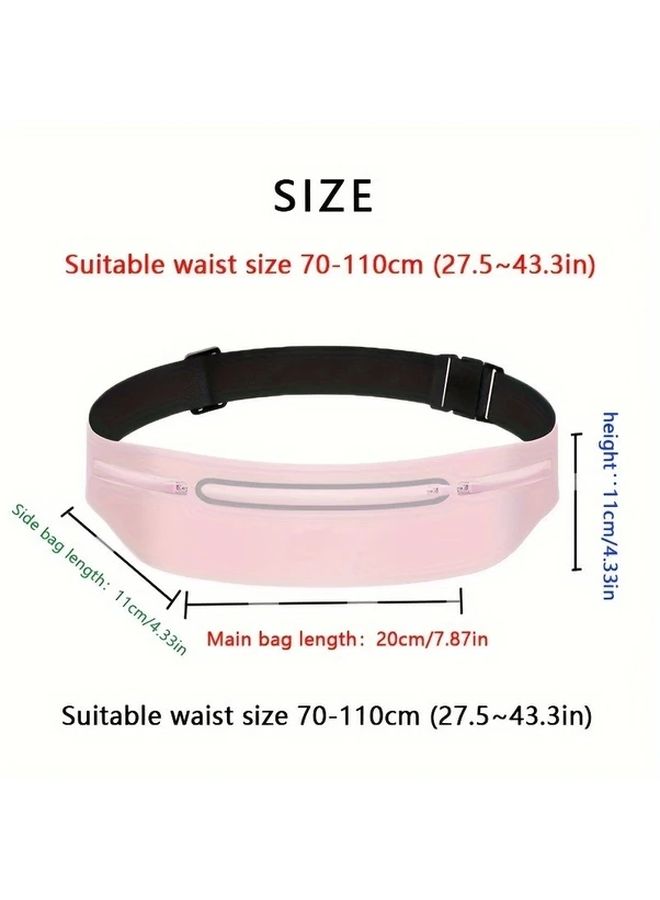 Ultra Thin Invisible Waist Bag Adjustable Strap 3 Pockets For 7 5 Inch Phone Sky Blue - Image 4