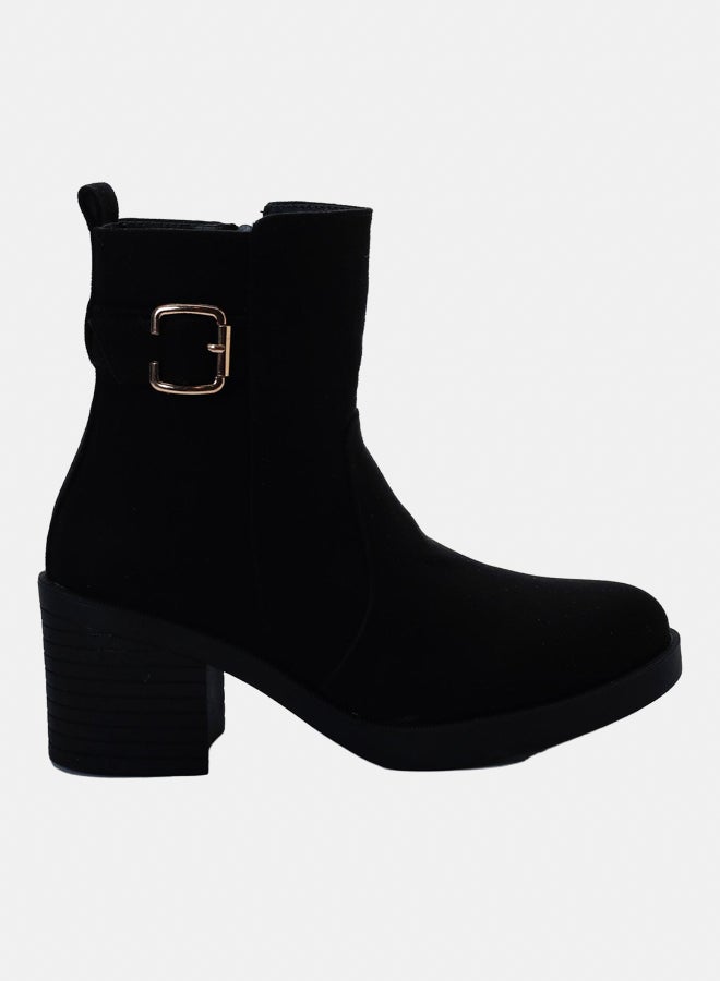 XO Style Leather Ankle Boot -Black - Image 2