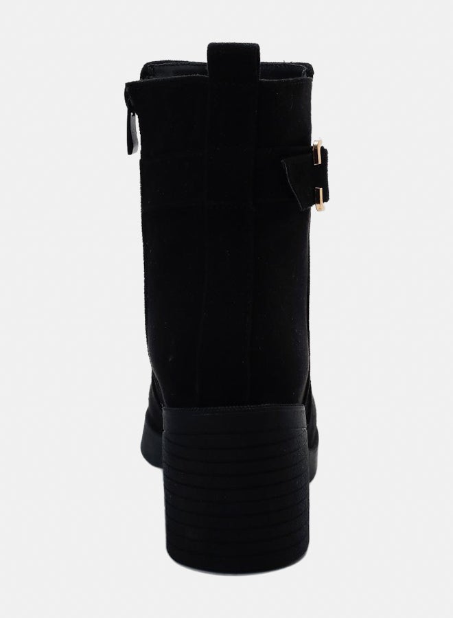 XO Style Leather Ankle Boot -Black - Image 3