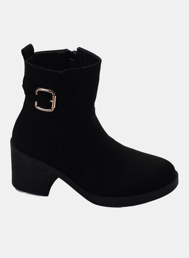 XO Style Leather Ankle Boot -Black - Image 1