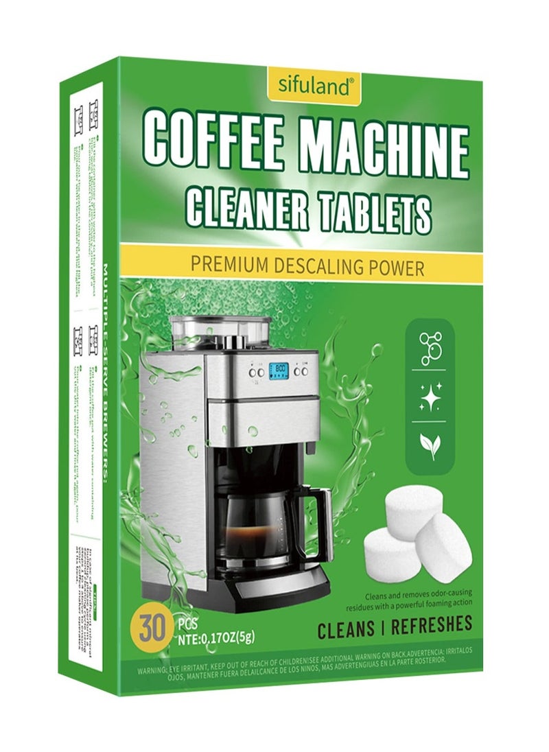 Coffee Machine Cleaner Descaler Tablets - 30 Count, Food-grade Automatic Coffee Machine Cleaning Descaling Tablet Tea Cup Descaling Tablets  - Image 1