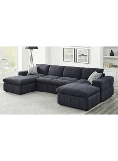 Al Home 6 Seater L-Shape Sofa Linen 300×150×85 Cm - Grey  - Image 1