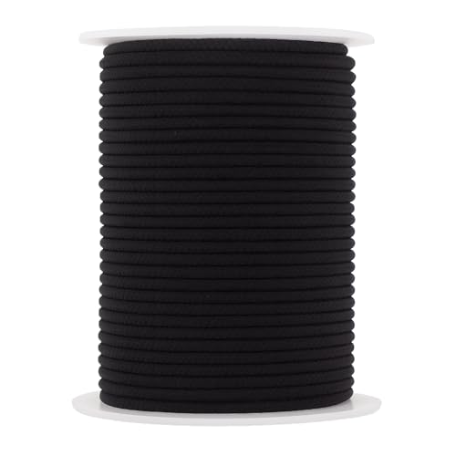 Mandala Crafts 1/8 Inch Elastic Strings for Masks Ear Loops - 50 Yards 3mm Super Soft Black Elastic Cord Round Stretchy Band for Sewing DIY Crafts - Image 2