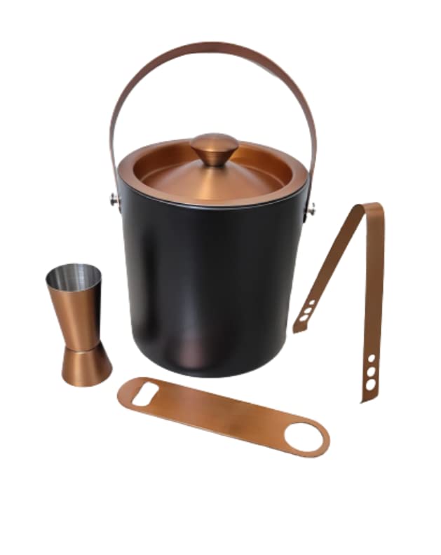 Proniks Stainless Steel Insulated Ice Bucket with Opener and Ice Tong and peg Measure Keeps Ice Cold for 6 h Great bar Tools for Home bar Accessories Mini bar Medium - Image 1