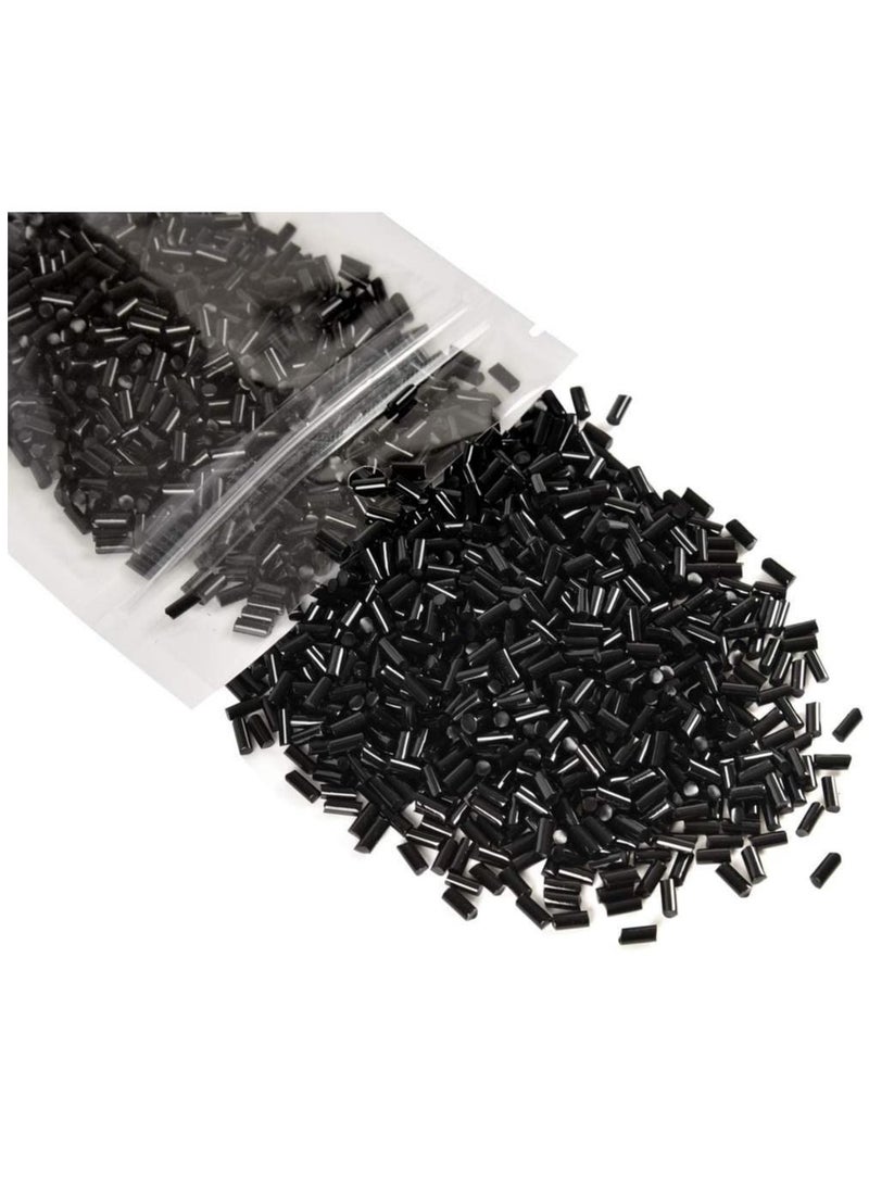 إستيل حبيبات حبيبات صمغ الكيراتين الإيطالية فيوجن 50 جرام لتطويل الشعر بأطراف الأظافر باللون الأسود - Image 3