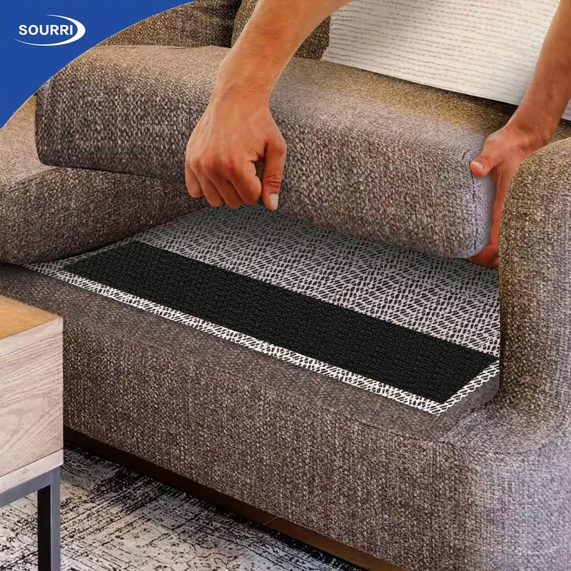 SOURRI 4'' x 20Ft Large Hook and Loop Sheet Tape Fastener, Self Adhesive Heavy Duty Strips, Keep Couch Cushions from Sliding, Rug Gripper Tape & Pads - Image 2