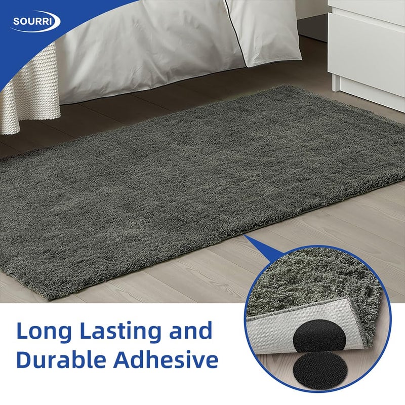 SOURRI 4'' x 20Ft Large Hook and Loop Sheet Tape Fastener, Self Adhesive Heavy Duty Strips, Keep Couch Cushions from Sliding, Rug Gripper Tape & Pads - Image 4