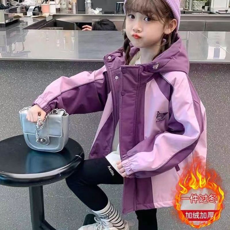 Girl'S Jacket Winter Fleece-Lined Thickened Children'S Western Style Little Girl'S Winter Cartoon Coat Cute - Image 1