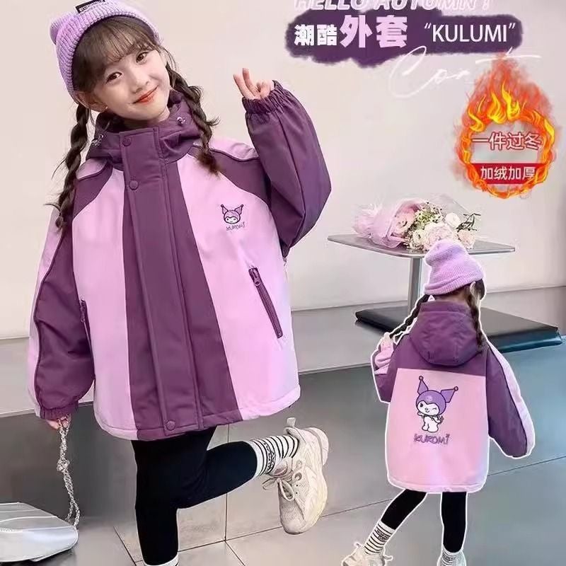 Girl'S Jacket Winter Fleece-Lined Thickened Children'S Western Style Little Girl'S Winter Cartoon Coat Cute - Image 2