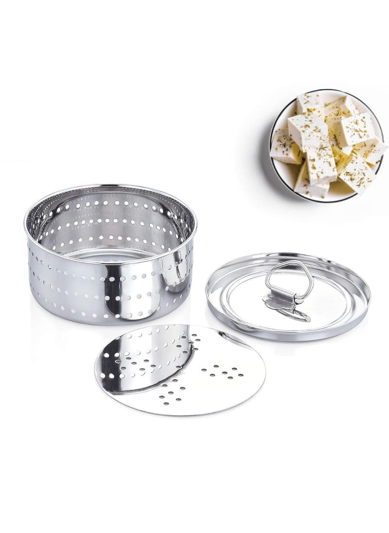LIGHTNIING HAMMERZ LIGHTNIING HAMMERZ Stainless Steel Square Shape Indian PaneerTofu Press Mould Maker 2 Different Sizes Paneer Maker with Top Pressing Lid Small Medium Rould Mould 500ml  - Image 1