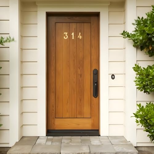 A10SHOP Motif 4-Inch Brass Letters Mailbox Decor Address Signs For Houses Outdoor Wall Decor Mailbox Numbers House Address Numbers For Outside Address Sign for Door Numbers (Polished, Number 4) - Image 5
