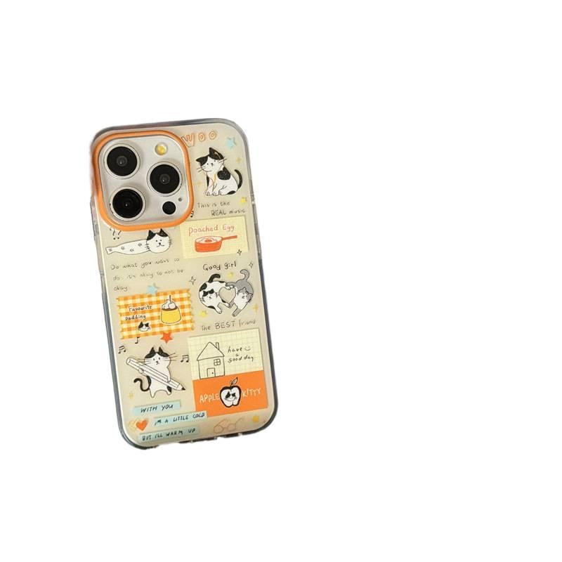 غطاء واقي | Cat Pattern | سيليكون | نقش القطة | حماية من السقوط | مقاوم للصدمات لـ iPhone 15 / 15 Plus / 15 Pro / 15 Pro Max - Image 4