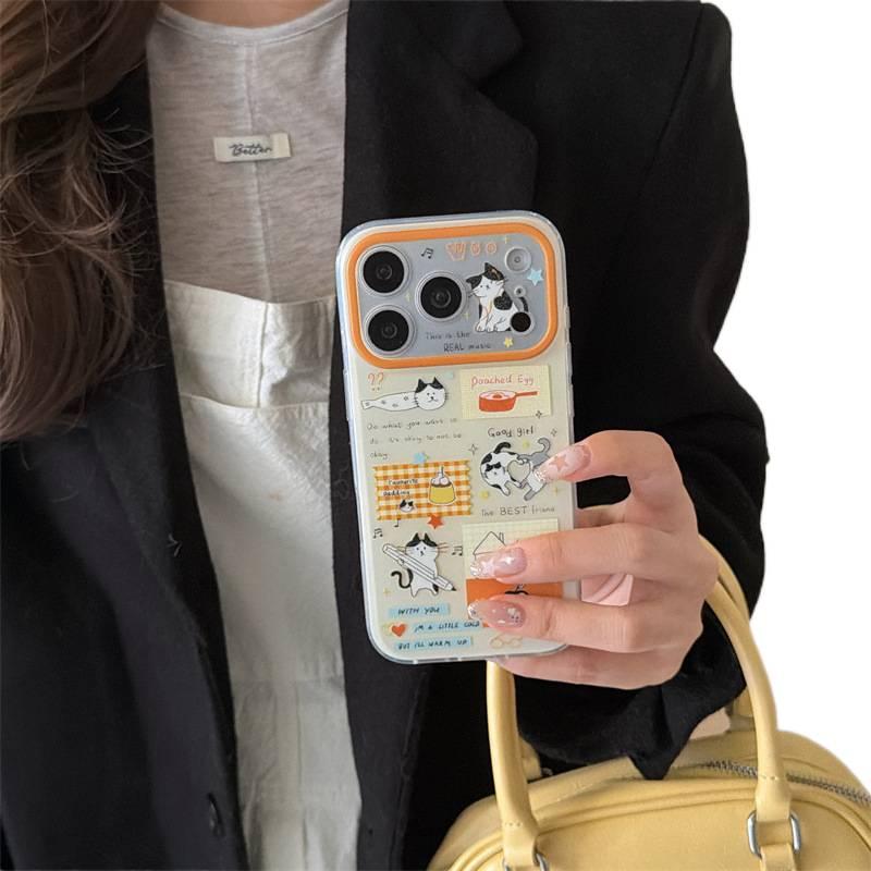 غطاء واقي | Cat Pattern | سيليكون | نقش القطة | حماية من السقوط | مقاوم للصدمات لـ iPhone 15 / 15 Plus / 15 Pro / 15 Pro Max - Image 3