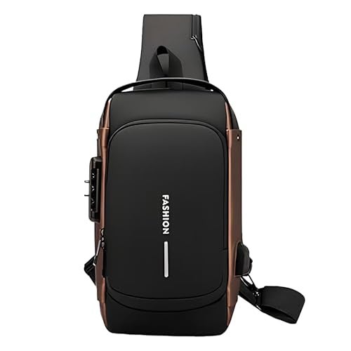 SNDIA Sling Bag for Men Stylish Crossbody Backpack for Men & Women, Anti-Theft Chest Bag with USB Charging Port, Messenger Bags, Casual Shoulder Bag (Black-32 x 17 x 9 cm) - Image 1