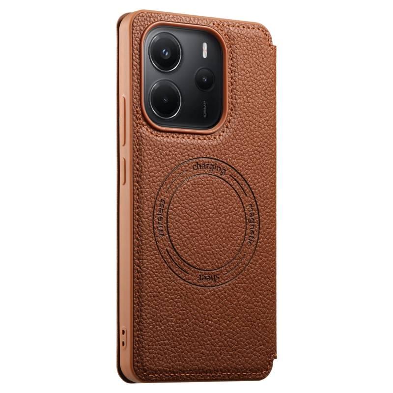 MS غطاء واقي بTPU لـ Redmi Note 14 Pro مع حماية من السقوط وقبضة مضادة للانزلاق مع مقاوم للصدمات مع مغناطيس قوي باللون بني مضاد للانزلاق مغناطيسي من مادة TPU باللون البني باللون الأحمر - Image 1