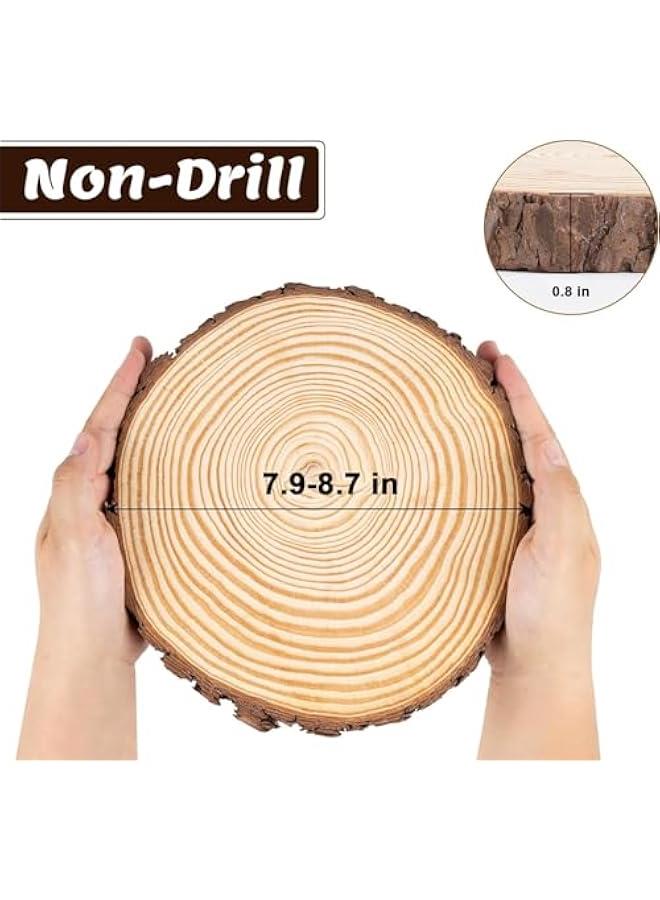 Arabest Natural Wood Slices Craft Wood Kit 7.9-8.7 Inch,2Pcs Wooden Circles Unfinished Log Wooden Rounds for Arts Crafts,Wedding,Party Home Decor, Ornaments DIY Projects - Image 3