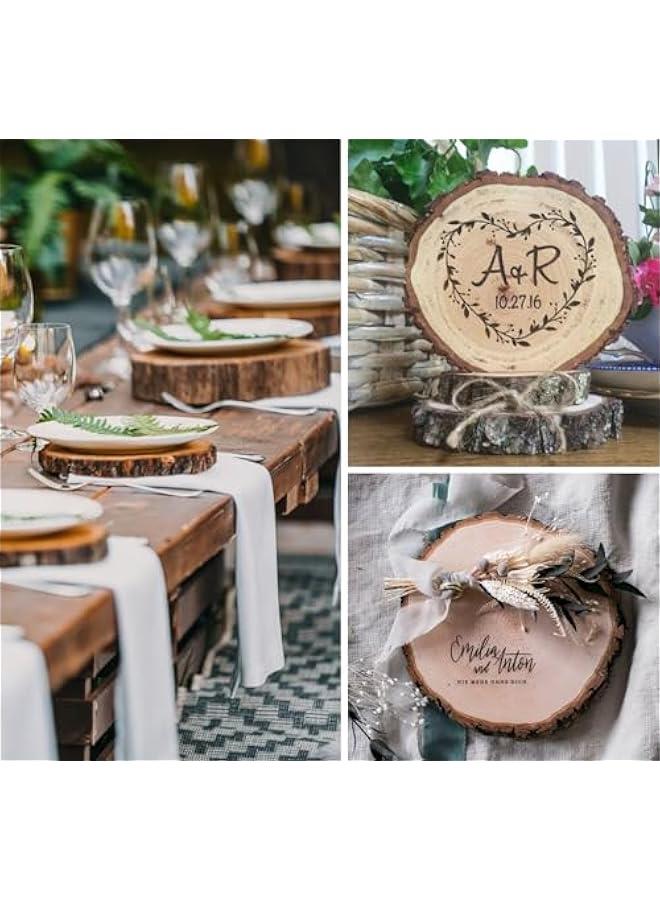 Arabest Natural Wood Slices Craft Wood Kit 7.9-8.7 Inch,2Pcs Wooden Circles Unfinished Log Wooden Rounds for Arts Crafts,Wedding,Party Home Decor, Ornaments DIY Projects - Image 4
