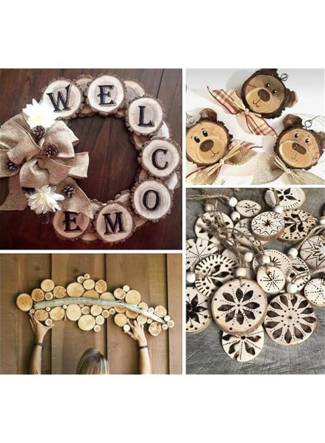 Arabest Natural Wood Slices Craft Wood Kit 7.9-8.7 Inch,2Pcs Wooden Circles Unfinished Log Wooden Rounds for Arts Crafts,Wedding,Party Home Decor, Ornaments DIY Projects - Image 5