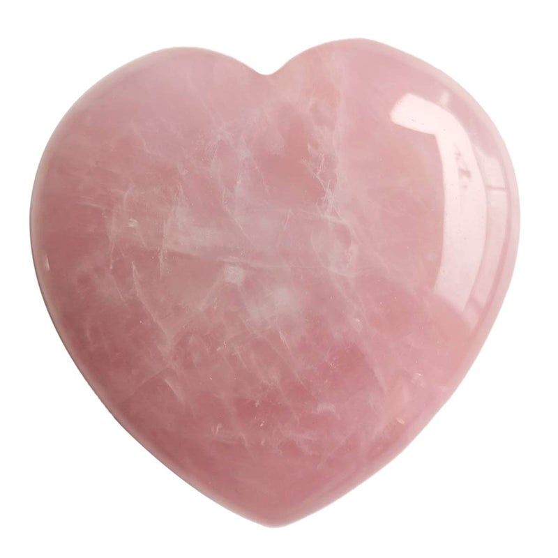 Loveliome Natural Rose Quartz Heart Love Chakra StonePolished Palm Crystals and Healing Stone 217 Inch