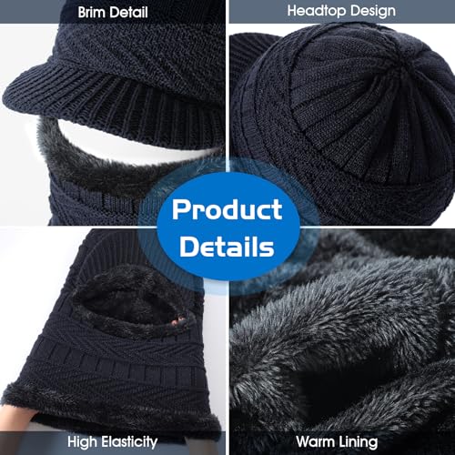 Clothclose Winter Balaclava Beanie Hat, Knitted Ski Mask for Men Women, Thermal Lining Hats for Skiing Cycling Sports - Image 3