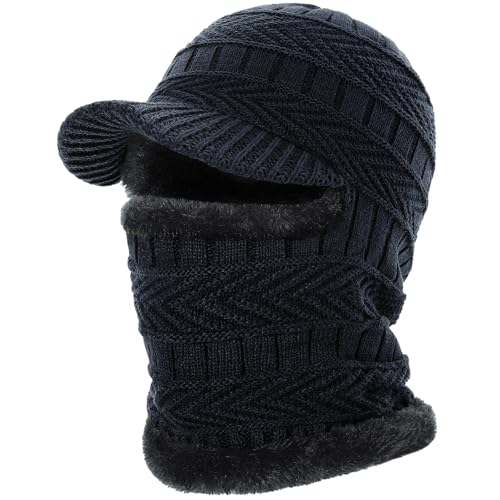 Clothclose Winter Balaclava Beanie Hat, Knitted Ski Mask for Men Women, Thermal Lining Hats for Skiing Cycling Sports - Image 1