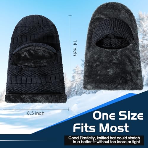 Clothclose Winter Balaclava Beanie Hat, Knitted Ski Mask for Men Women, Thermal Lining Hats for Skiing Cycling Sports - Image 2