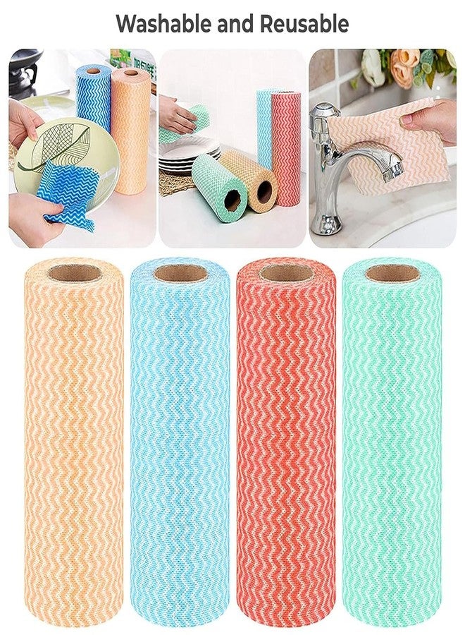 HELLYZ Disposable Kitchen Cleaning Towel Rolls,Dish Cloth Towels Dish Rags Reusable Kitchen Paper Towels, Wash Towels Washable Kitchen Towel Wipes (2 Roll, Total 160 Sheets) - Image 4