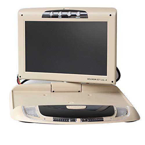 Kunfine Car Overhead Player 9 Inch Wide IPS Screen Video Car Roof Mount Monitor Stereo Flip Down Overhead Car Monitor Remote Control NO DVD（Beige） - Image 2