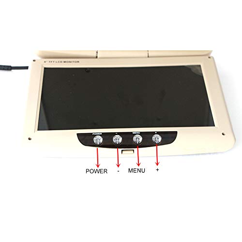 Kunfine Car Overhead Player 9 Inch Wide IPS Screen Video Car Roof Mount Monitor Stereo Flip Down Overhead Car Monitor Remote Control NO DVD（Beige） - Image 4