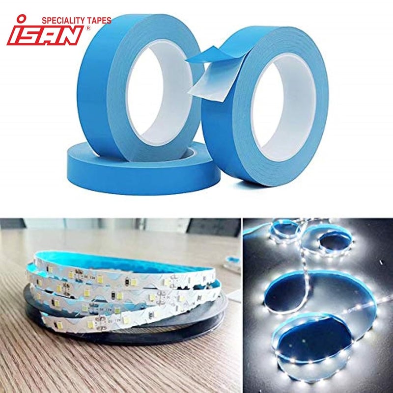 ISAN ® Double Sided Thermal Conductivity,Heat Transfer Tape, Width 10mm (0.4inch), Length 25Mtr (2 Pcs.) for Mounting CPU GPU SMD Chips Heatsink, Fixed Rug, Install LED Light Strips - Image 3