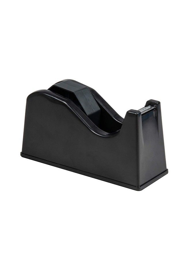 IHOMECOOKER Desktop Tape Dispenser Adhesive Roll Holder (Fits 1" & 3" Core) With Weighted Nonskid Base Black - Image 1