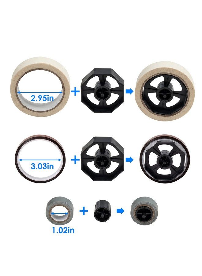 IHOMECOOKER Desktop Tape Dispenser Adhesive Roll Holder (Fits 1" & 3" Core) With Weighted Nonskid Base Black - Image 5