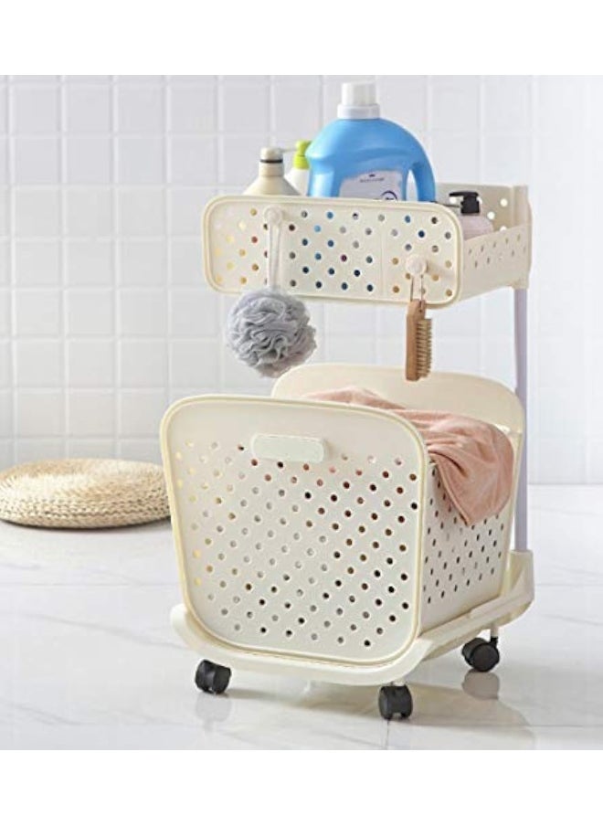 HOUSE OF QUIRK House of Quirk 2-Tier Dirty Laundry Bucket Toy (White, Large)  - Image 1