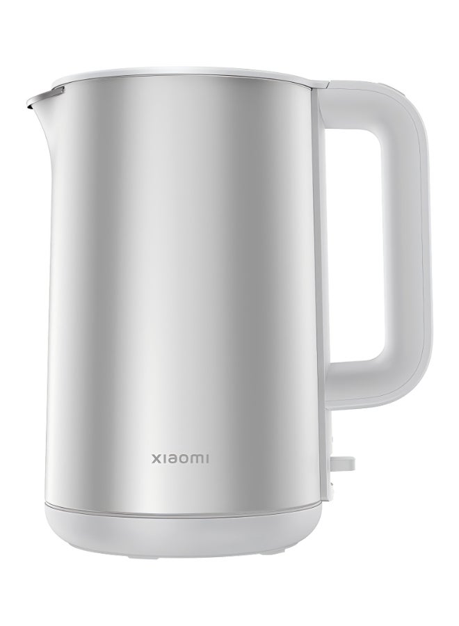 Double Wall Electric Kettle, 1.7L, Stainless Steel, 1800W, 316L Interior 1.7 L 1800 W MJDSH07YM-A Silver
