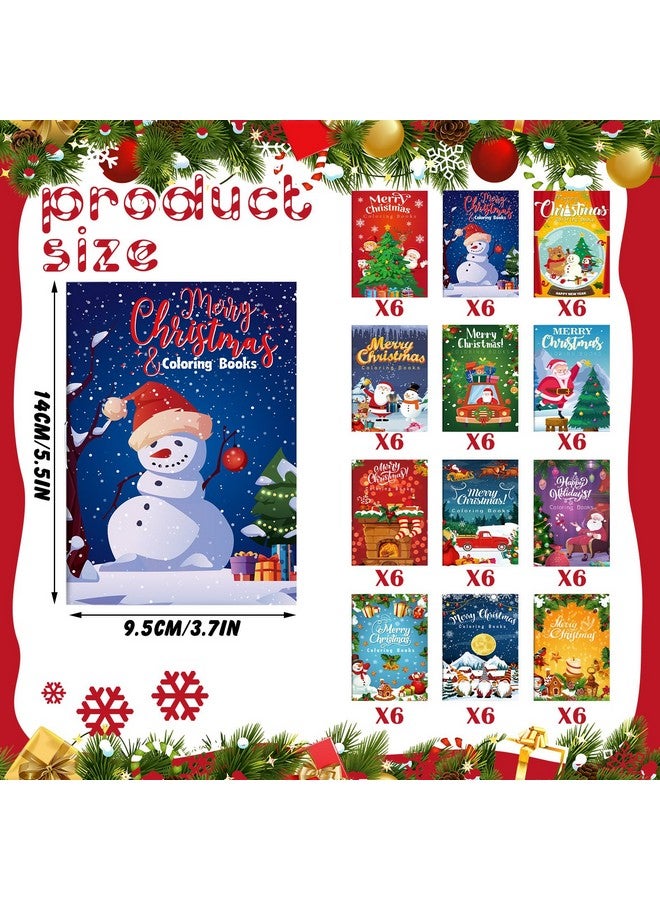 Sotiff 72 Pcs Christmas Coloring Books For Kids Ages 2-4 4-8 8-12 Bulk Christmas Xmas Toddler Goodie Bag Stuffer Fillers Gifts Mini Coloring Books For Boys Girls Fun Activity Decorations Supplies - Image 2