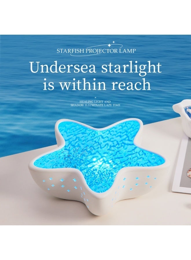 TANMASHI Starfish Ocean Wave Projector Night Lights for Kids Bedroom, 3D Dynamic Ocean Wave Star Projector Night Light, Eye-Caring Kids Lamp & Night Light Projector, Smart Stepless Dimming Cordless Projector Light & Star Light Projector - Image 2