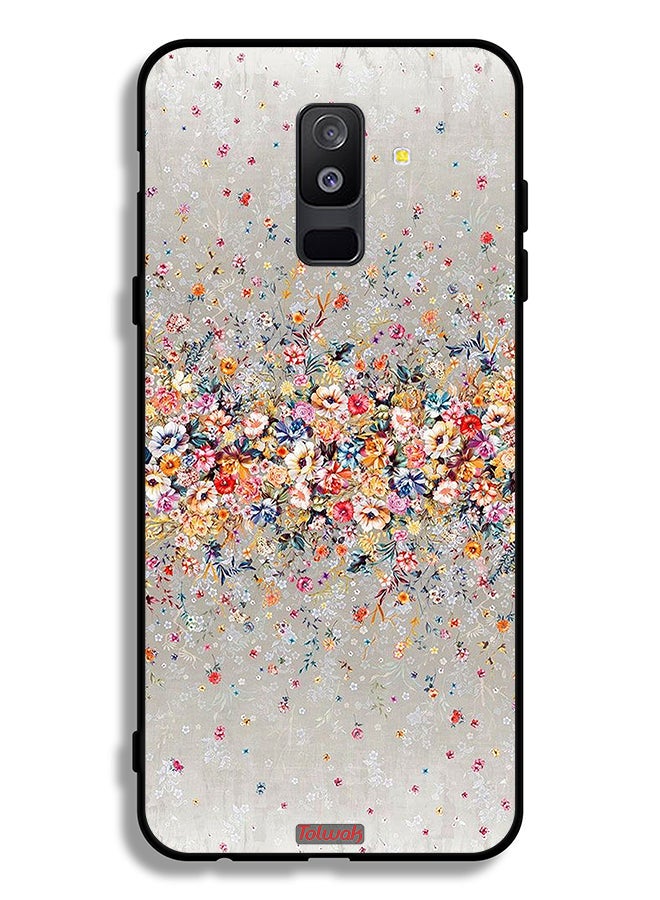 Tolwak Samsung Galaxy A6 Plus (2018) Protective Case Cover Small Flowers Abstract Art - Image 1