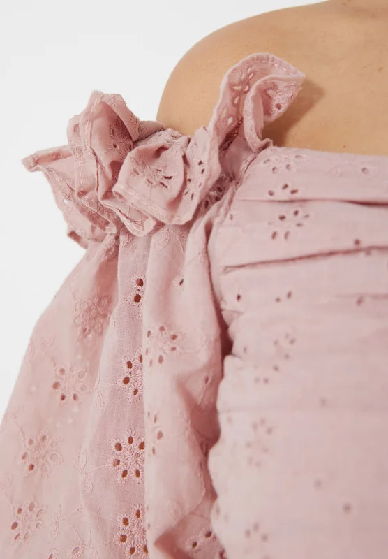 Amri Eyelet Off-Shoulder Dress